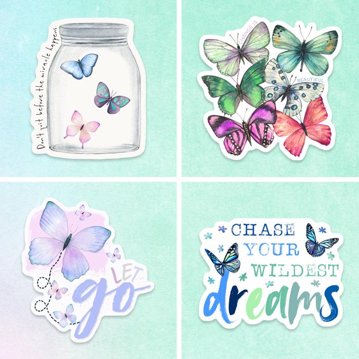 Butterfly Sticker Pack (Set of 4)