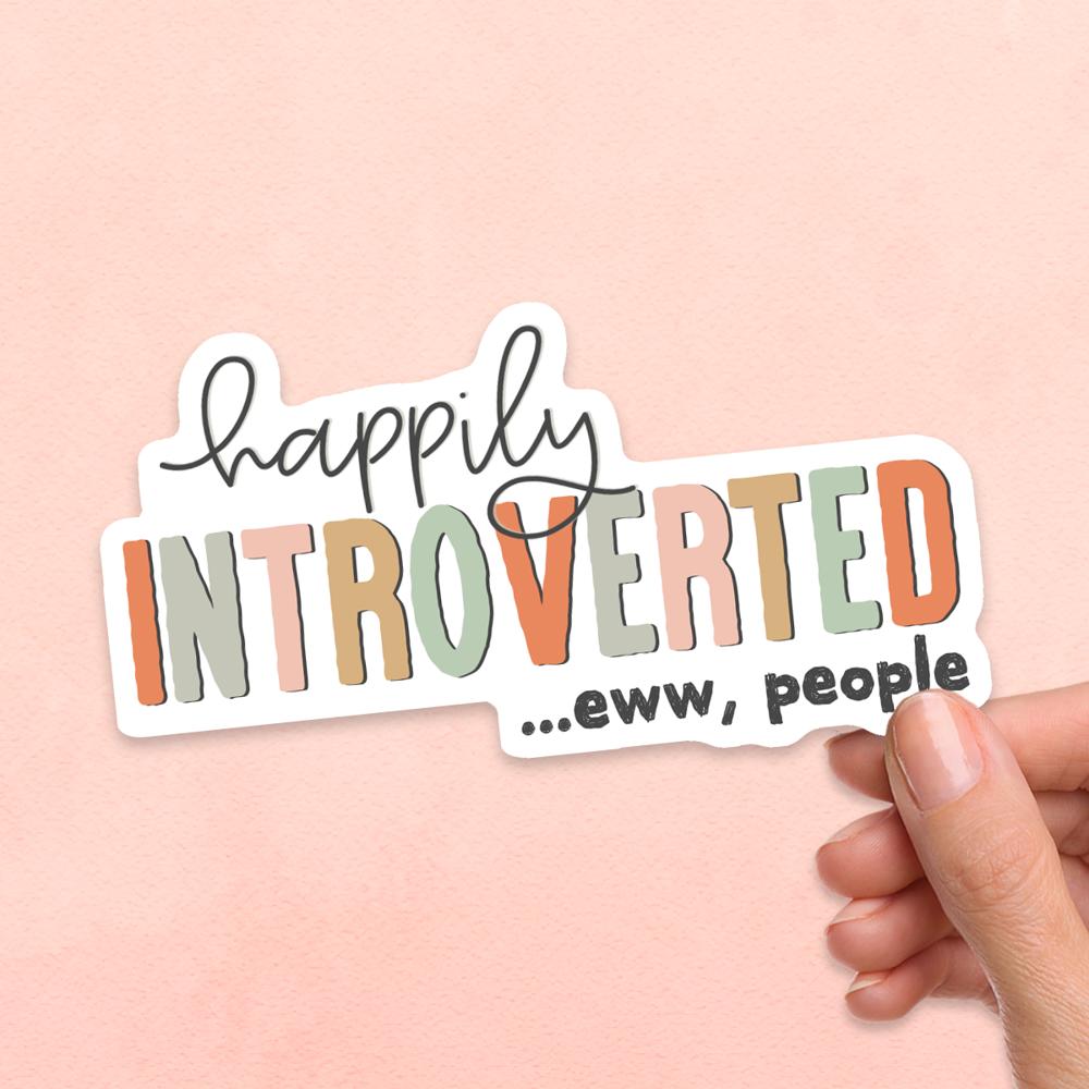 Introvert Laptop Water Bottle Vinyl Stickers Assorted