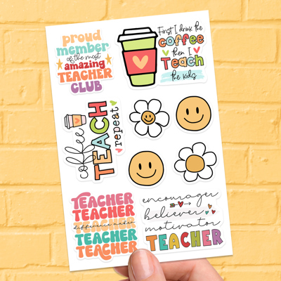 Mini Vinyl Waterproof Stickers Teacher