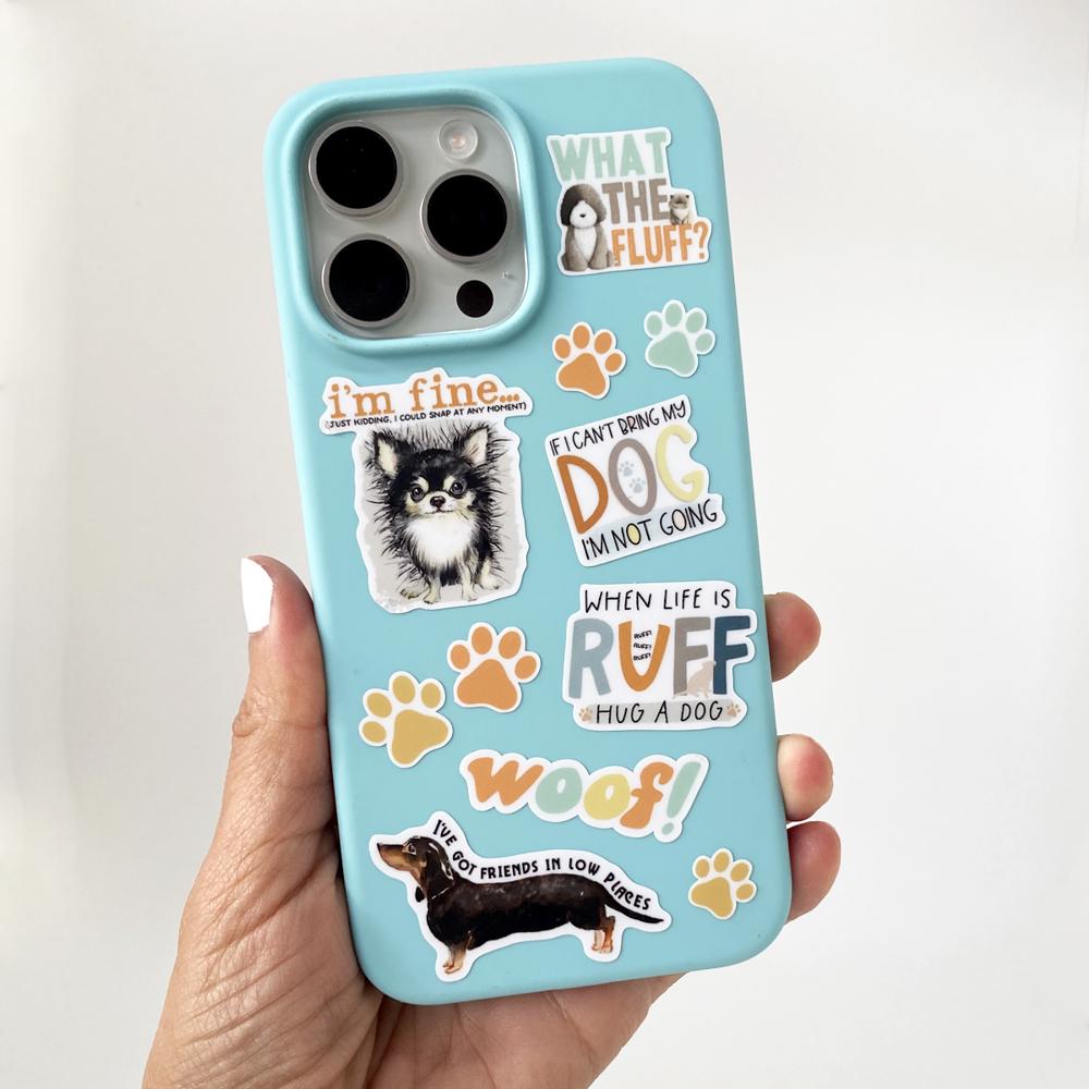 Mini Phone Case Vinyl Waterproof Stickers Dogs 