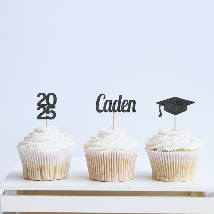 Grad Cupcake Toppers | Personalized | Set of 12