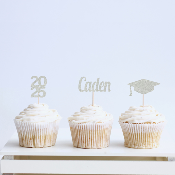 Grad Cupcake Toppers | Personalized | Set of 12