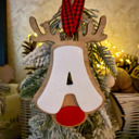  Personalized Reindeer Initial Ornament