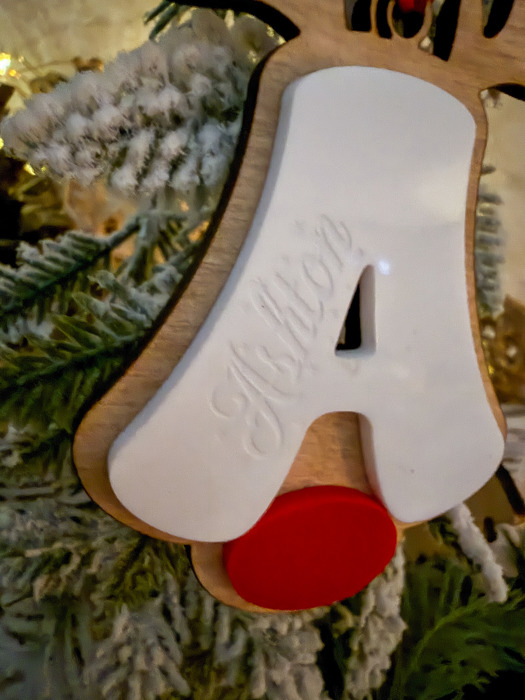 Personalized Reindeer Initial Ornament