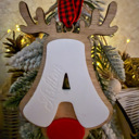  Personalized Reindeer Initial Ornament