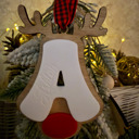  Personalized Reindeer Initial Ornament