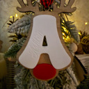  Personalized Reindeer Initial Ornament