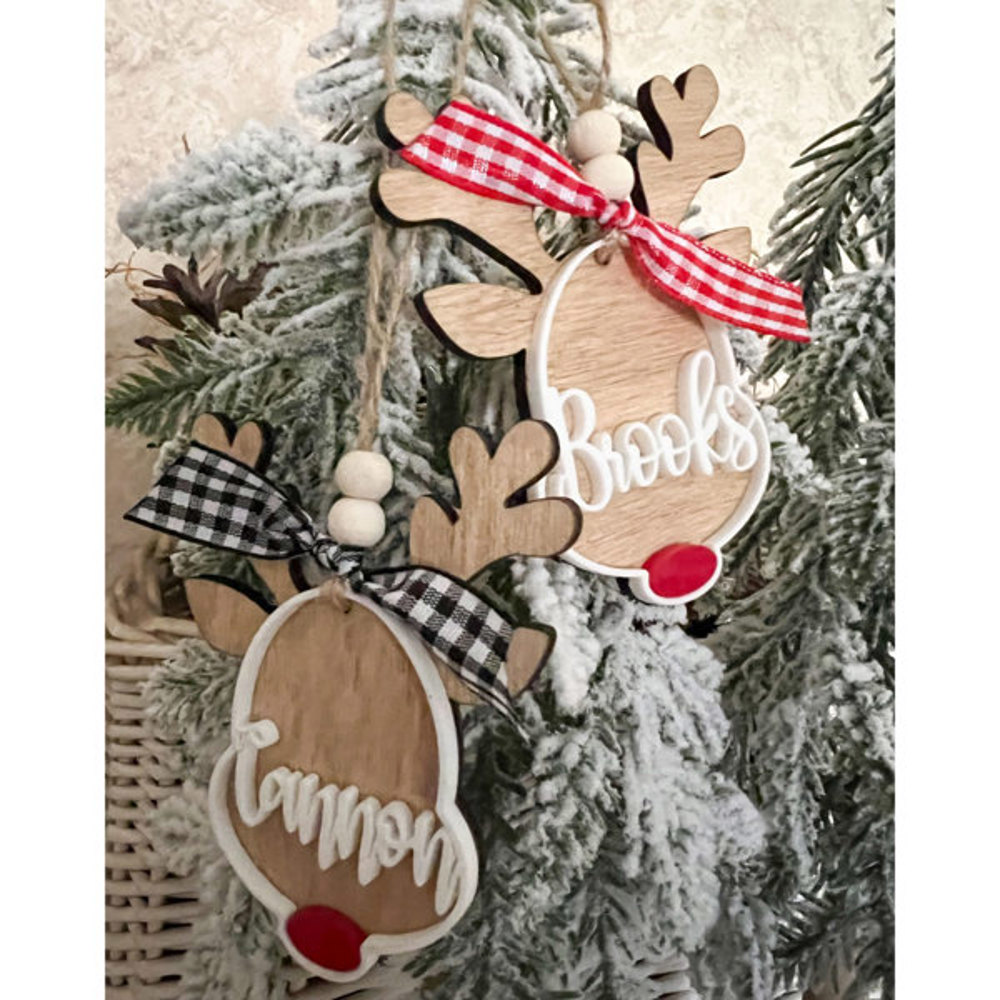 Personalized Reindeer Ornament 