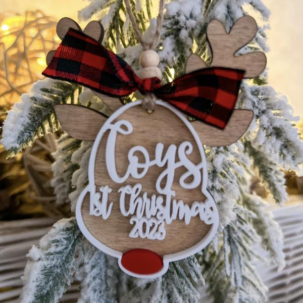 Personalized Christmas Reindeer Ornament