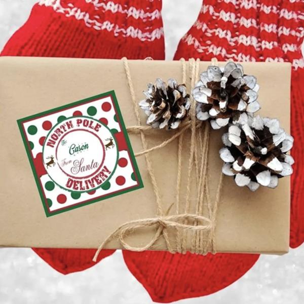 Personalized Christmas Santa Stickers - Free Shipping