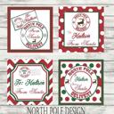  Personalized Christmas Santa Stickers - Free Shipping