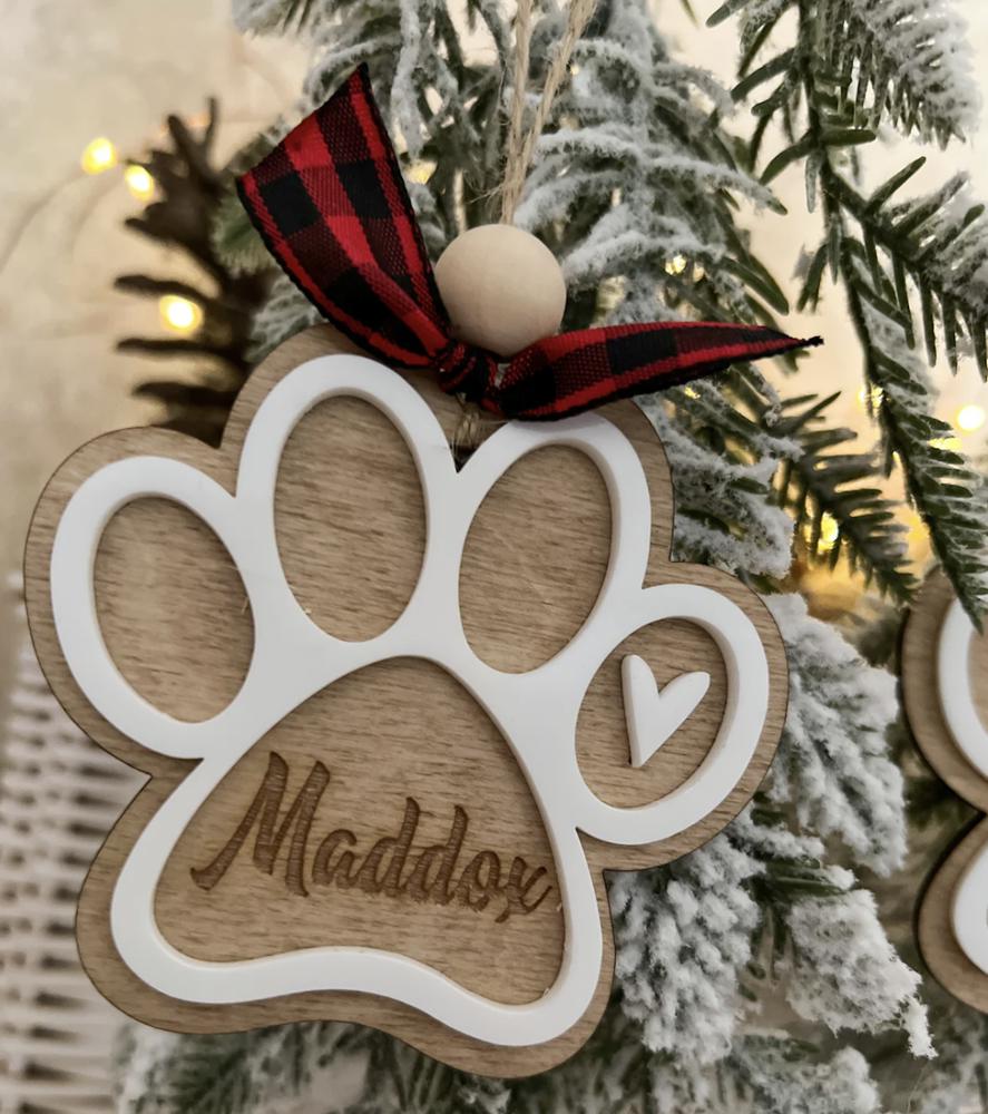 Personalized Paw Print Ornament