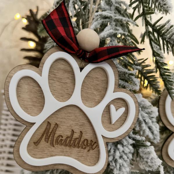 Personalized Paw Print Ornament