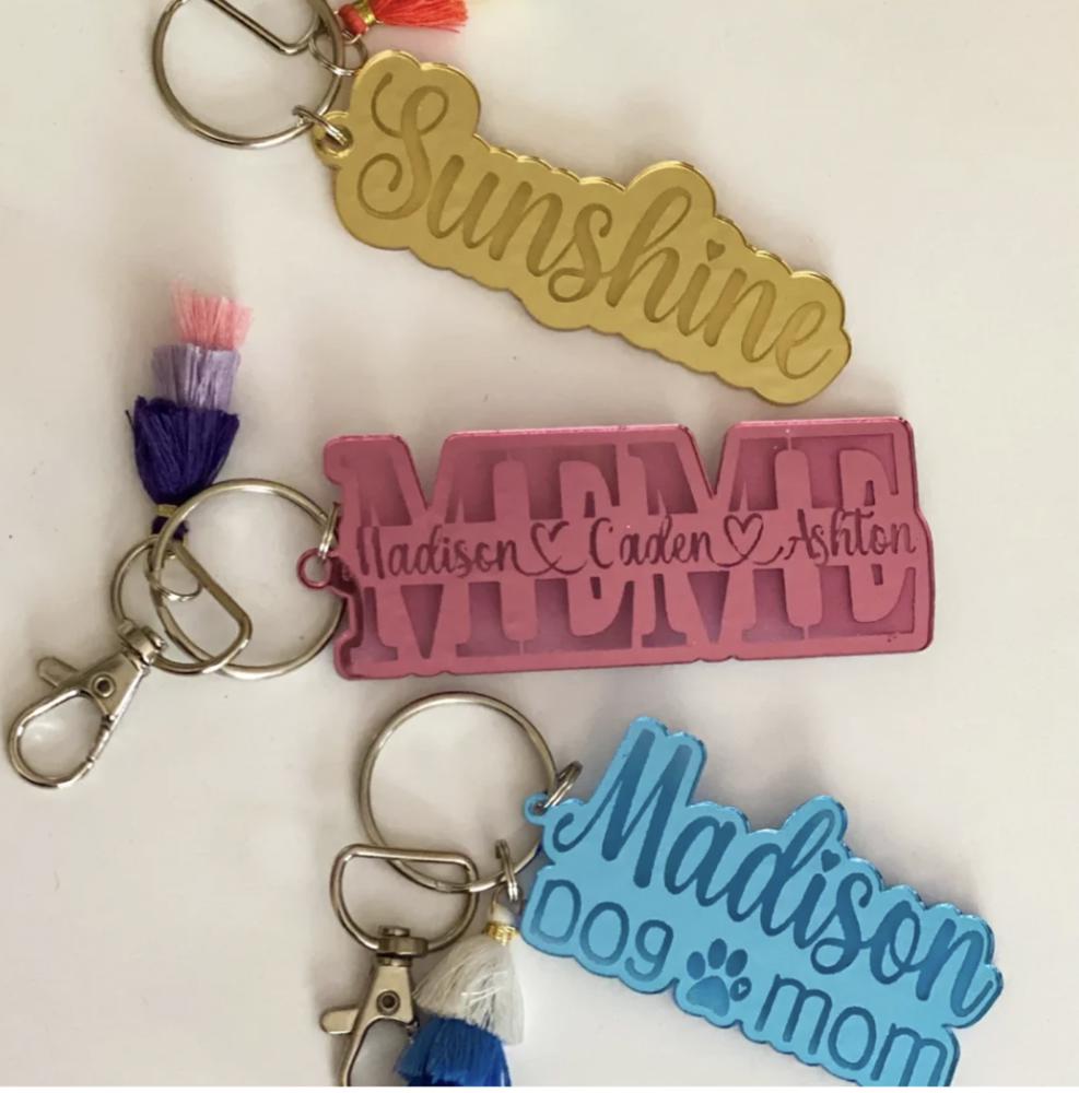 Personalized Mirrored Acrylic Keychain 