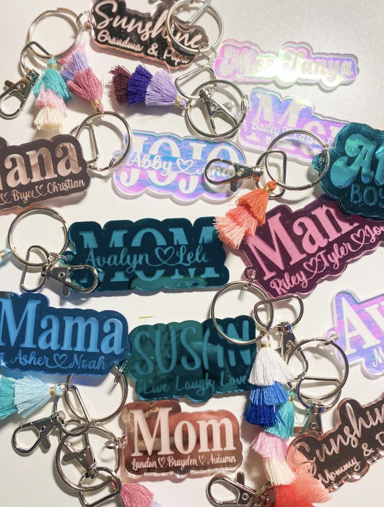 Personalized Mirrored Acrylic Keychain 