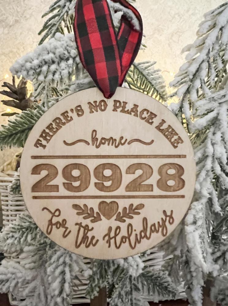 Custom Zip Code Christmas Ornaments