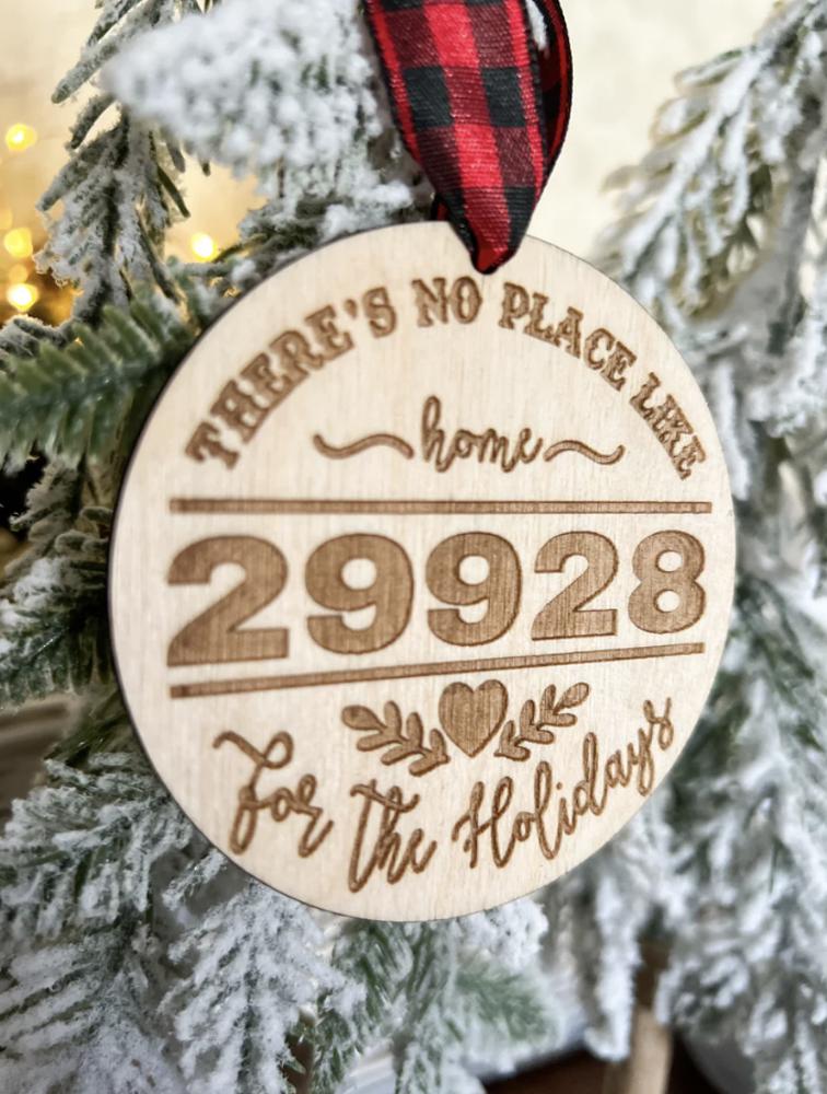 Custom Zip Code Christmas Ornaments