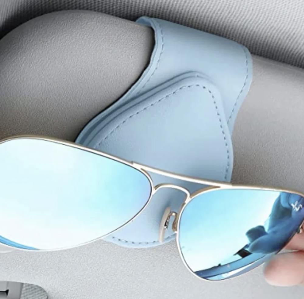 Leather Sunglass Holder For Car Visor