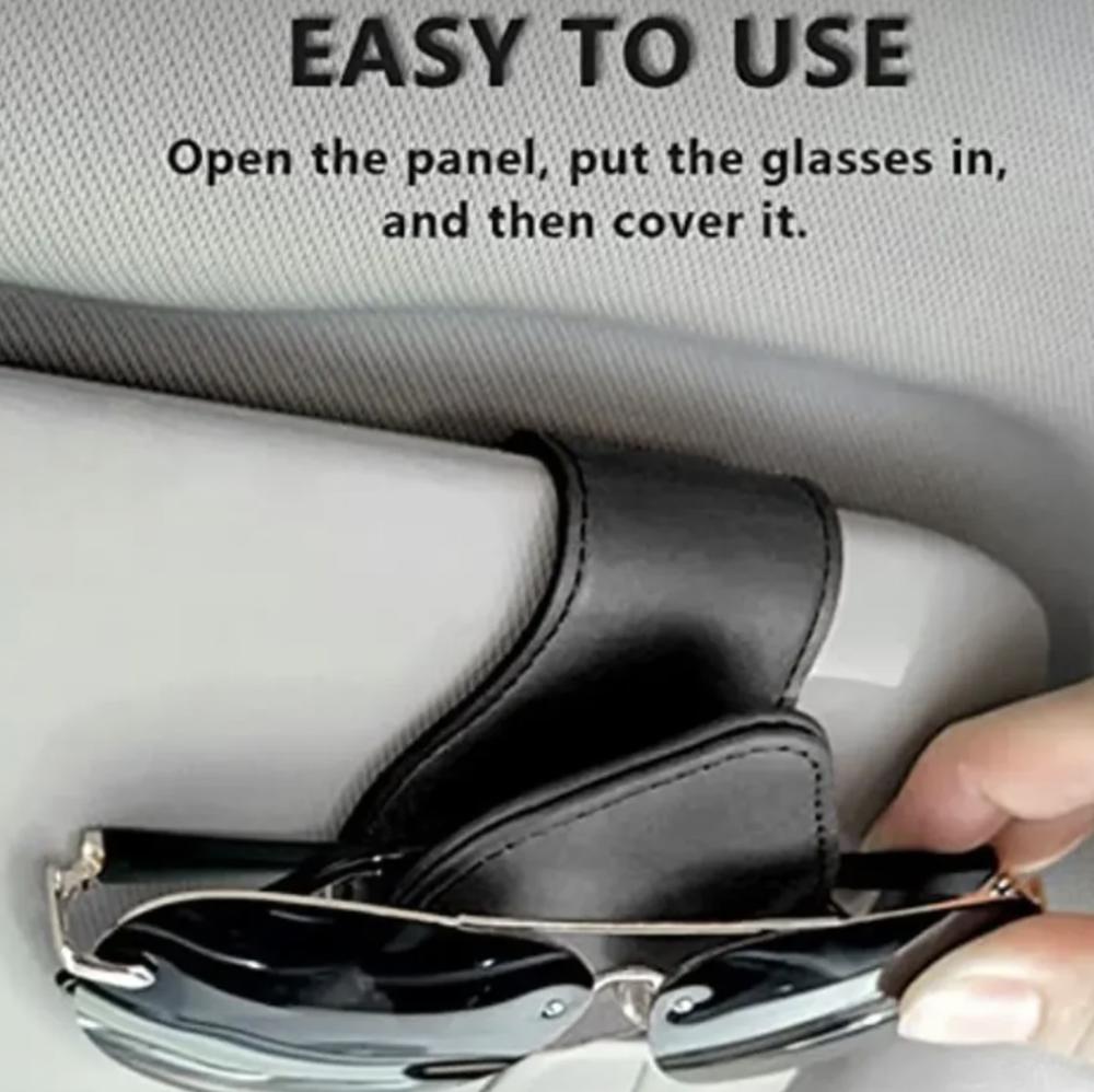 Leather Sunglass Holder For Car Visor