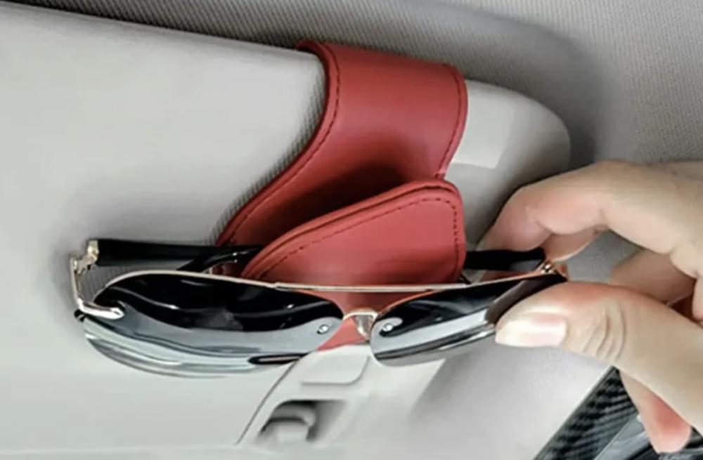 Leather Sunglass Holder For Car Visor