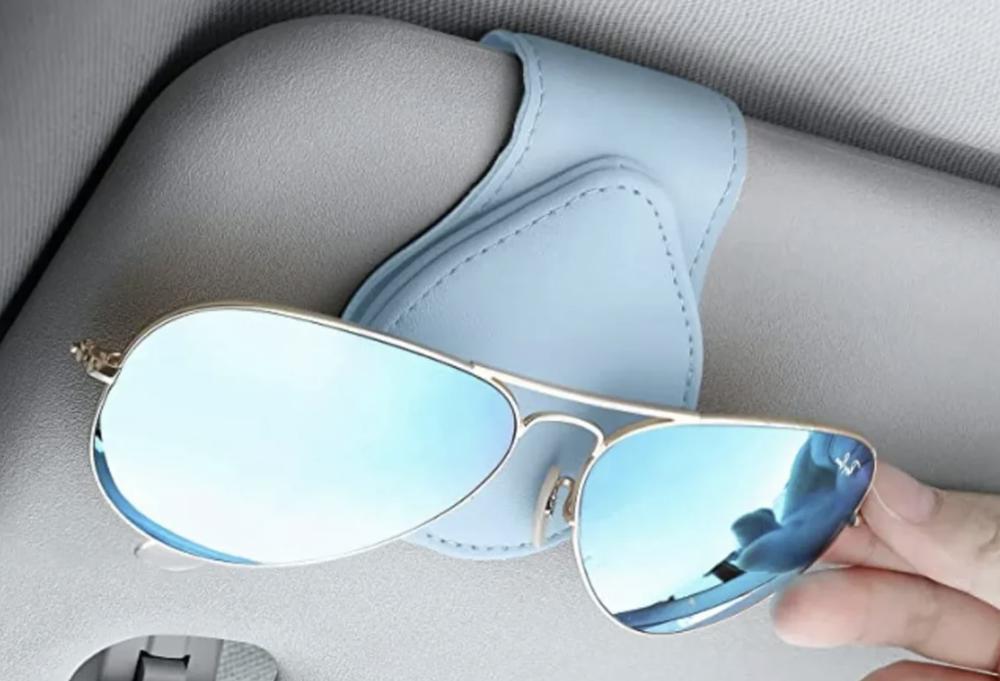 Leather Sunglass Holder For Car Visor