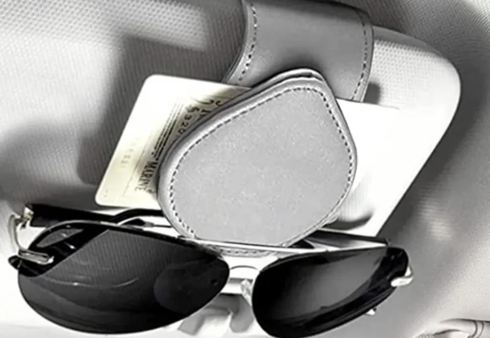 Leather Sunglass Holder For Car Visor