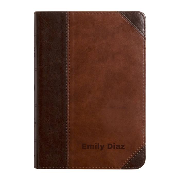 Custom ESV Dark Brown Compact Size Personalized Holy Bible Medium Print