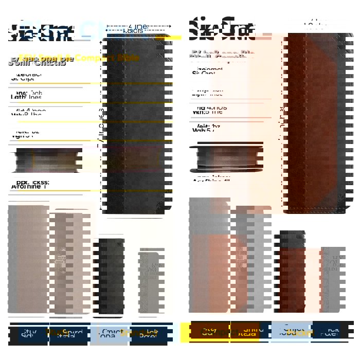 Custom ESV Dark Brown Compact Size Personalized Holy Bible Medium Print