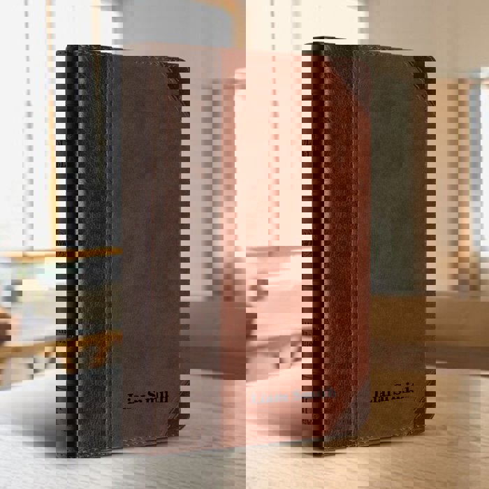 Custom ESV Dark Brown Compact Size Personalized Holy Bible Medium Print