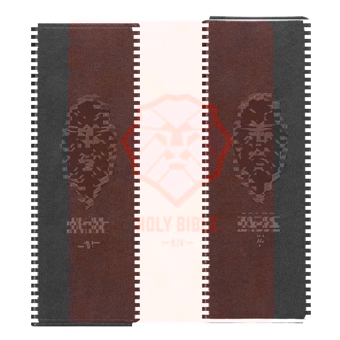 Custom KJV Brown Standard Kids Personalized Holy Bible Large Print  | Lion