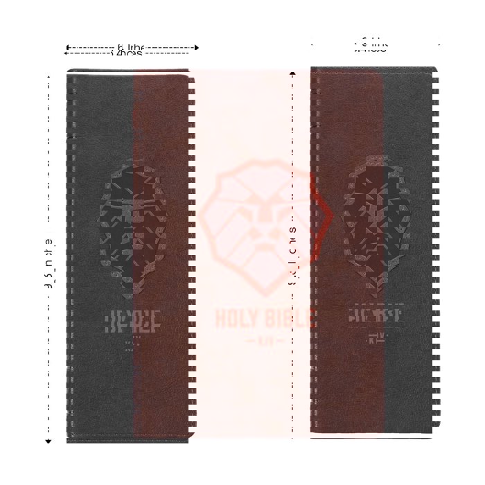 Custom KJV Brown Standard Kids Personalized Holy Bible Large Print  | Lion