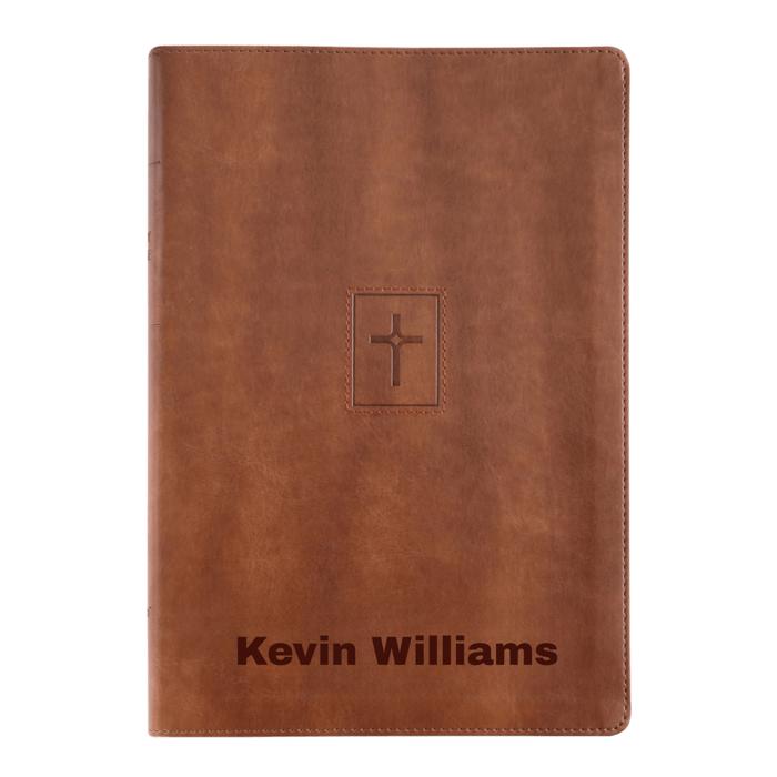 Custom NIV Brown Standard Size Thinline Personalized Holy Bible Large Print