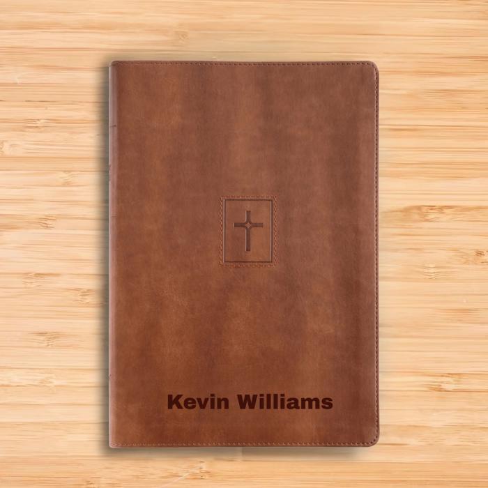 Custom NIV Brown Standard Size Thinline Personalized Holy Bible Large Print