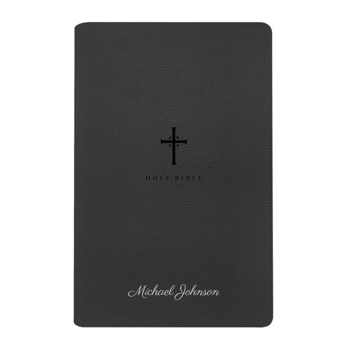 Custom NLT Black Standard Size Thinline Personalized Holy Bible Large Print