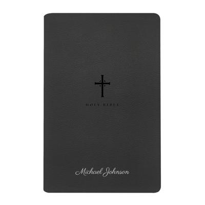 Custom NLT Black Standard Size Thinline Personalized Holy Bible Large Print