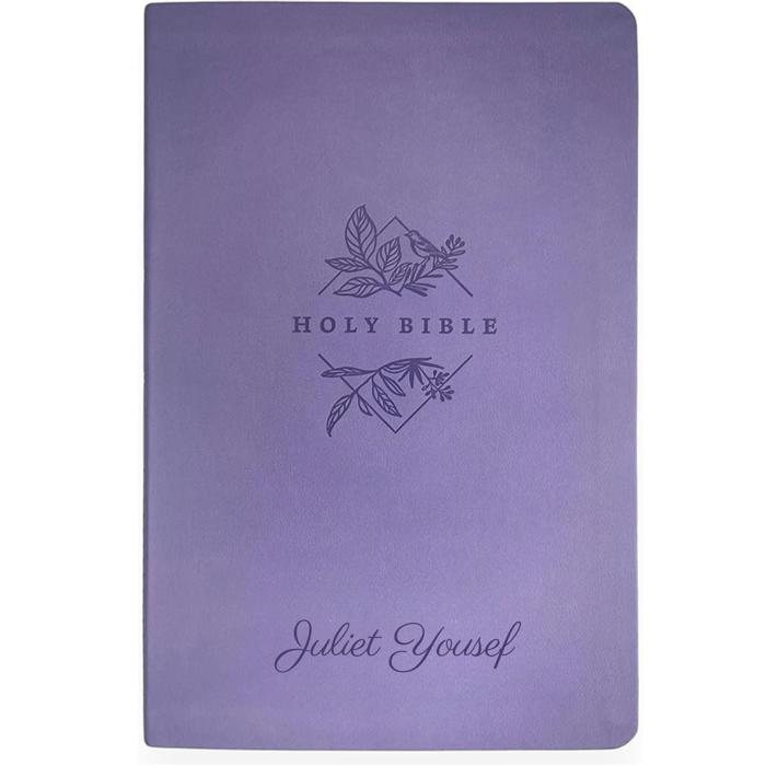 Custom NLT Lavender Standard Size Thinline Personalized Holy Bible Large Print