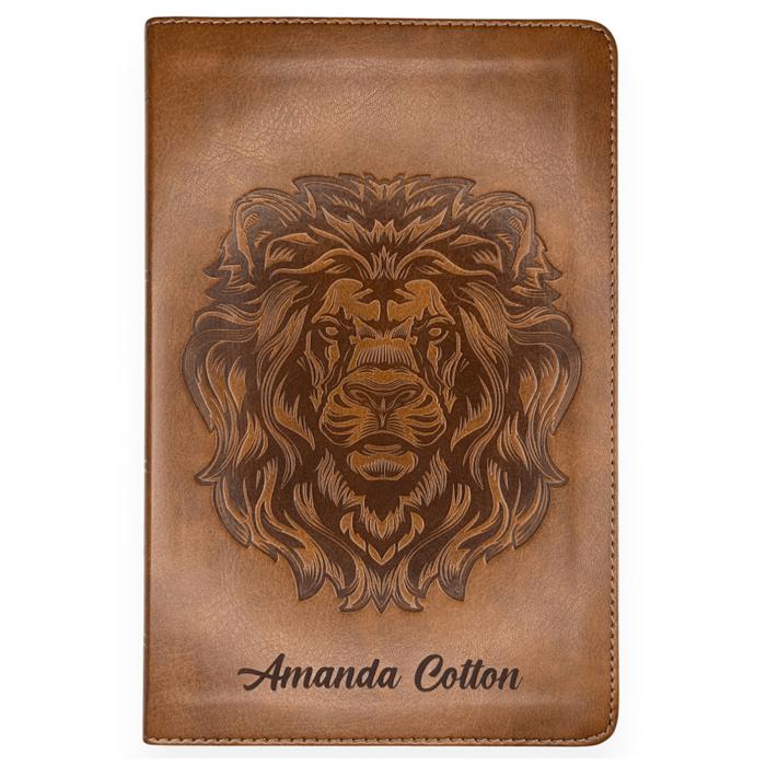 Custom ESV Dark Brown Standard Size Personalized  Holy Bible Medium Print | Royal Lion