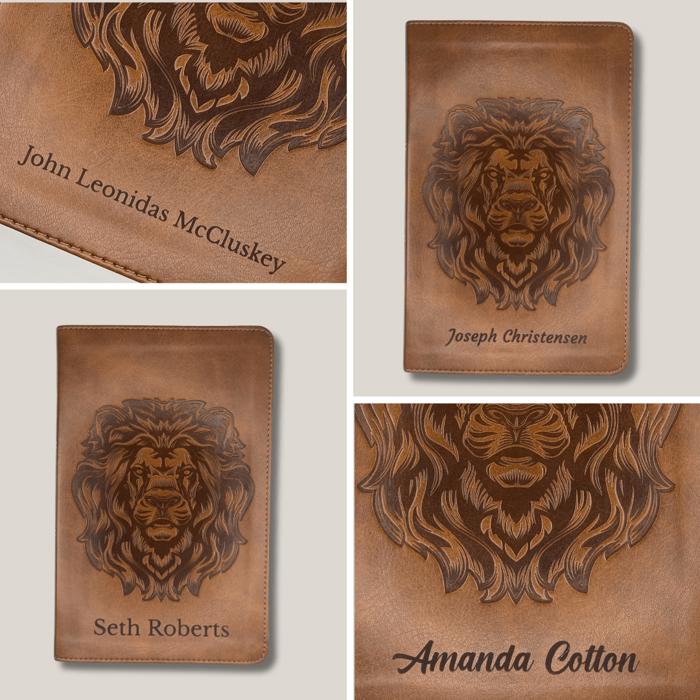 Custom ESV Dark Brown Standard Size Personalized  Holy Bible Medium Print | Royal Lion