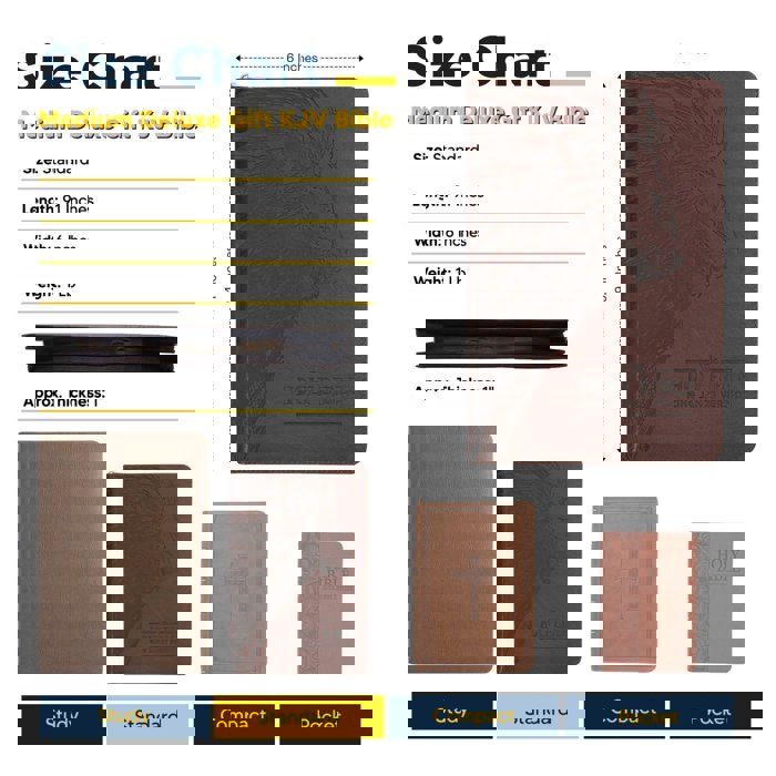 Custom KJV Walnut Brown Standard Size Deluxe Personalized Holy Bible Medium Print