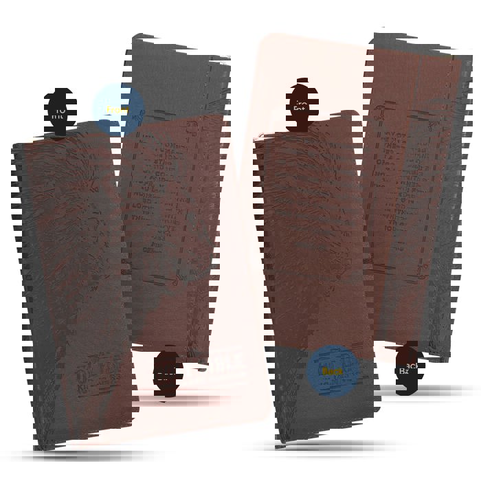 Custom KJV Walnut Brown Standard Size Deluxe Personalized Holy Bible Medium Print