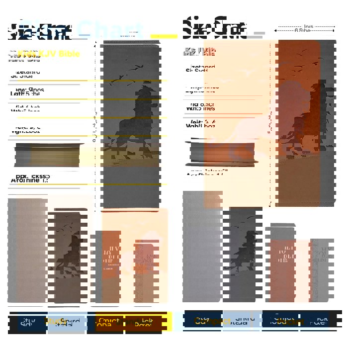 Custom KJV Brown Standard Size Kids Personalized Holy Bible Medium Print | Regal Lion