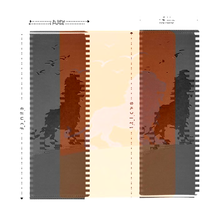 Custom KJV Brown Standard Size Kids Personalized Holy Bible Medium Print | Regal Lion