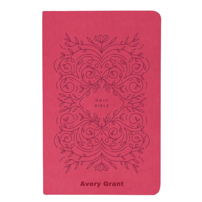 Custom NLT Pink Standard Size Personalized Holy Bible Medium Print | Vine