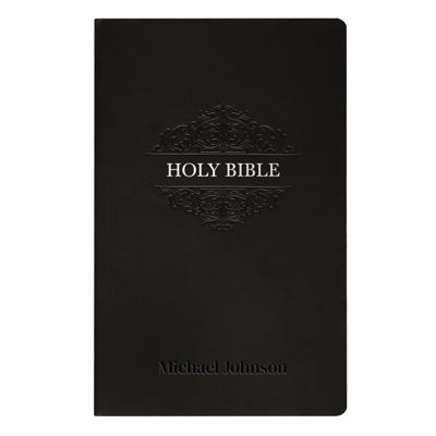 Custom NIV Black Standard Size Soft Touch Personalized Holy Bible Small Print