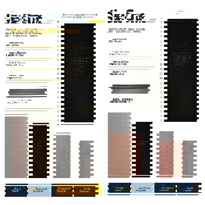 Custom NIV Black Standard Size Soft Touch Personalized Holy Bible Small Print