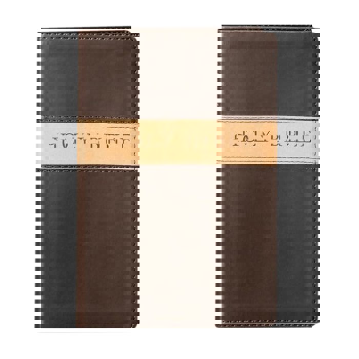 Custom NLT Brown Tan Standard Size Personalized Holy Bible Small Print