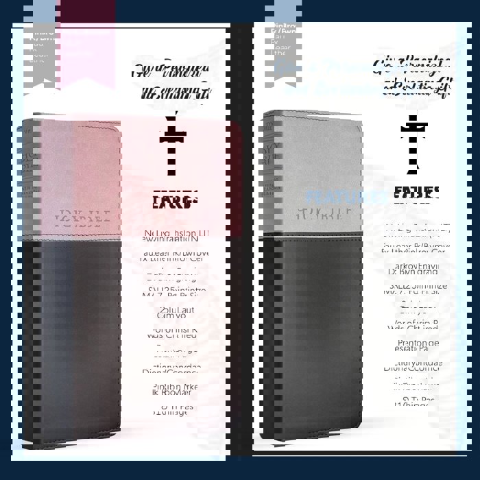 Custom NLT Pink-Brown Standard Size Personalized Holy Bible Small Print