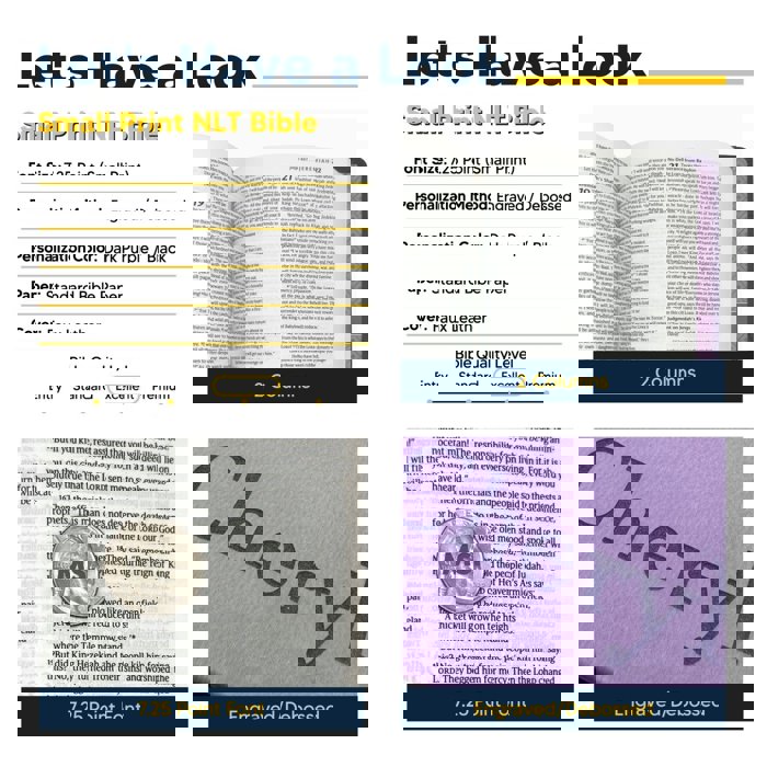 Custom NLT Dark Purple Standard Size Personalized Holy Bible Small Print | Petal