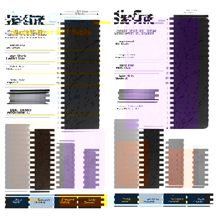 Custom NLT Dark Purple Standard Size Personalized Holy Bible Small Print | Petal