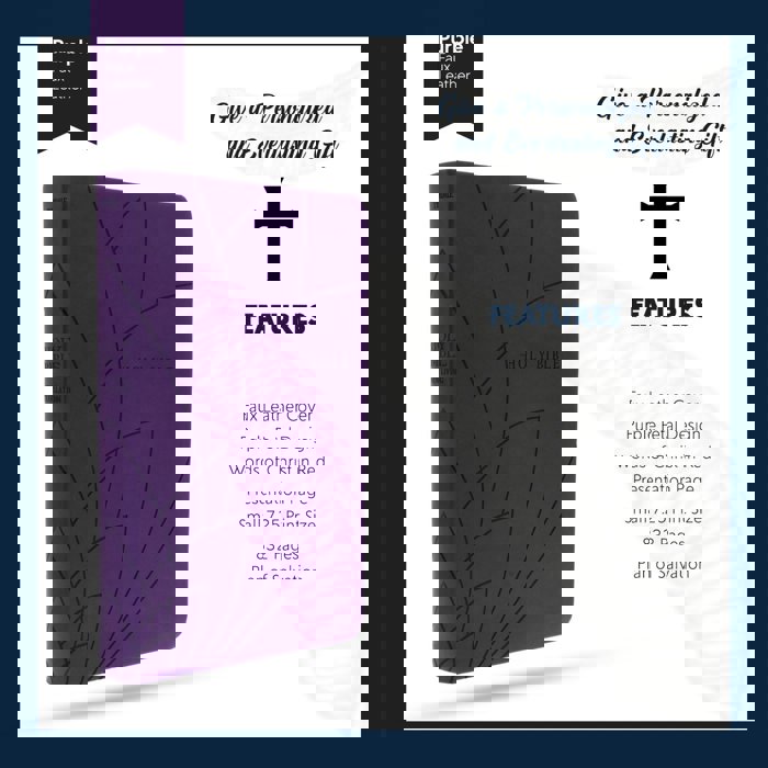 Custom NLT Dark Purple Standard Size Personalized Holy Bible Small Print | Petal